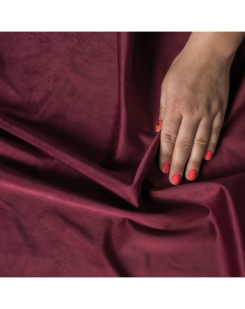 Ekskluzywna tkanina zasłonowa Velvet, wysokość 300 cm, kolor bordowy - sprzedawana na metry