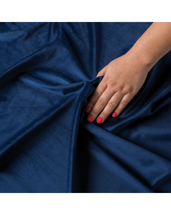 PREMIUM ALLURE Ekskluzywna tkanina zasłonowa na metry Velvet, wysokość 300 cm, kolor granatowy