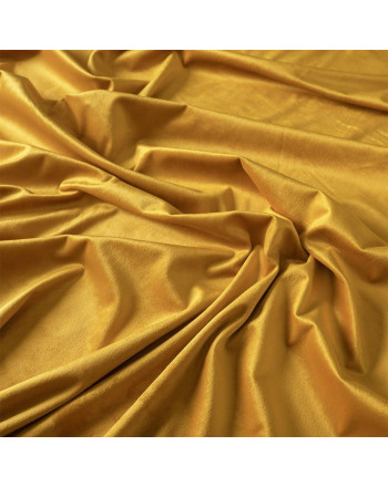 Welwetowy materiał na zasłony w kolorze szafranowym, wysokość 300 cm, Velvi - sprzedawana na metry
