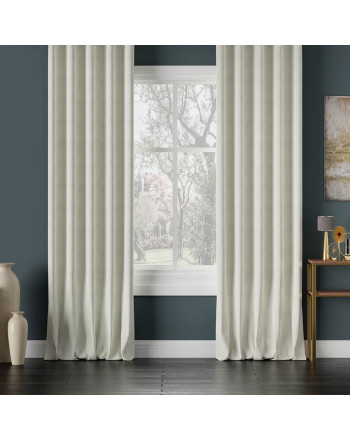 Nowoczesna zasłona Milas na taśmie kolor kremowy