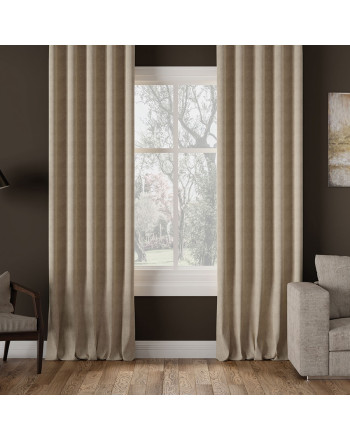 Nowoczesna zasłona Milas na tunelu kolor jasny beżowy