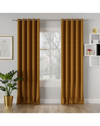 Nowoczesna zasłona Milas na przelotkach kolor złoty