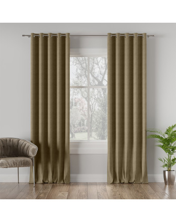 Nowoczesna zasłona Milas na przelotkach kolor khaki