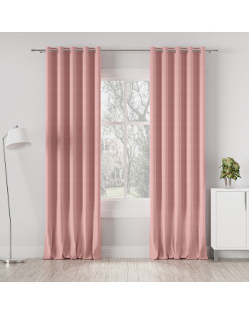 Nowoczesna zasłona welurowa Milas na przelotkach odcienie różowego - szyta na wymiar