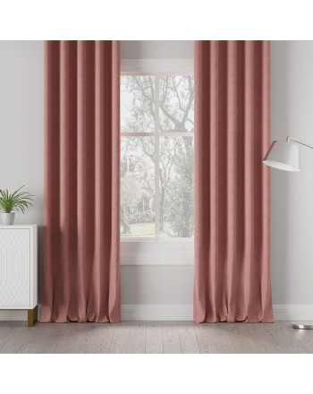 Nowoczesna zasłona Milas na przelotkach kolor brudny róż - szyta na wymiar
