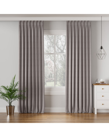 Nowoczesna zasłona Milas na fleksach kolor szaro-brązowy