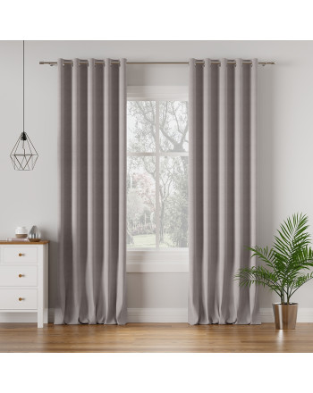 Nowoczesna zasłona Milas na przelotkach kolor szaro-brązowy