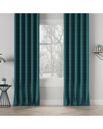 Nowoczesna zasłona Milas do szyny sufitowej kolor morski