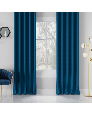 Nowoczesna zasłona welurowa Milas na tunelu kolor ciemny niebieski - szyta na wymiar