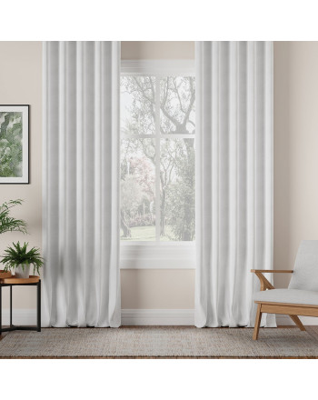 Nowoczesna zasłona welurowa Milas na fleksach kolor biały - szyta na wymiar