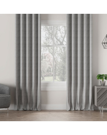 Nowoczesna zasłona Milas na taśmie kolor beżowo-szary - szyta na wymiar