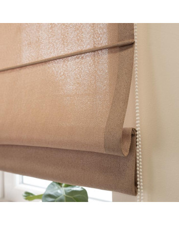 Gotowa roleta rzymska z tkaniny strukturalnej Jodełka, kolor ciemny beżowy, 160x160 cm