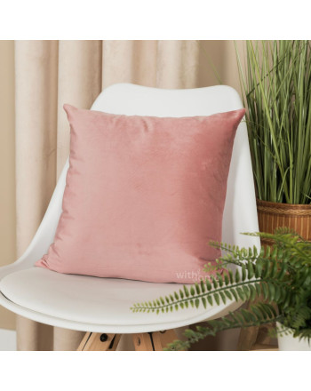 Poszewka welwetowa kolor ciemny pudrowy róż Velvi