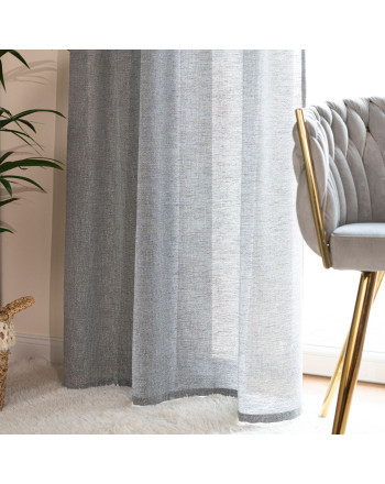 Zasłona do salonu na taśmie ze srebrną nicią kolor stalowy szary 145x245 cm Mirella
