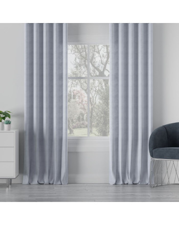 Nowoczesna zasłona Milas, zasłona na taśmie, kolor pastelowy niebieski - szyta na wymiar