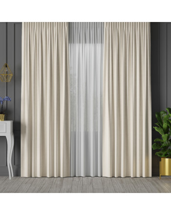 PREMIUM ALLURE Ekskluzywna zasłona na fleksach Velvet, kolor ecru - szyta na wymiar