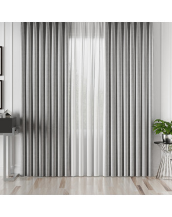 PREMIUM ALLURE Ekskluzywna zasłona na taśmie wave Velvet, kolor szary- szyta na wymiar