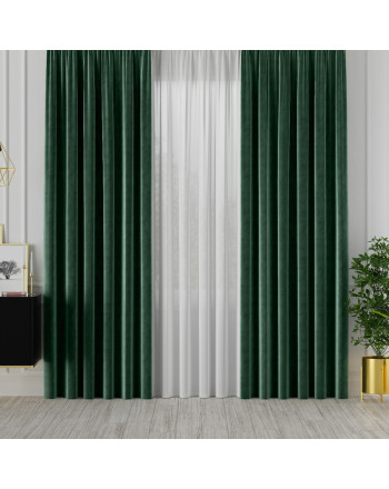 PREMIUM ALLURE Ekskluzywna zasłona na fleksach Velvet, kolor ciemny zielony - szyta na wymiar