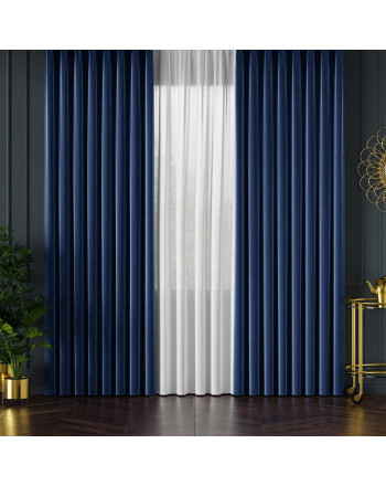 PREMIUM ALLURE Ekskluzywna zasłona na taśmie wave Velvet, kolor granatowy - szyta na wymiar