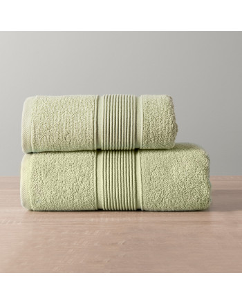 Szałwiowy ręcznik bawełniany Naomi z elegancką bordiurą