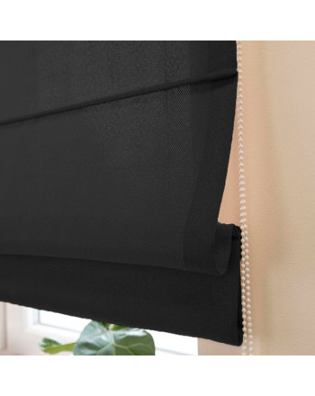 Nowoczesna roleta rzymska do kuchni ze wzorem Jodełka, kolor czarny - szyta na wymiar