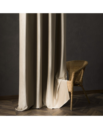 Zasłona do salonu premium welwet 80% zaciemnienia na przelotkach ciemny beżowy 140x240 cm 