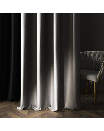 Zasłona do salonu premium welwet 80% zaciemnienia na przelotkach jasny szary 140x250 cm 