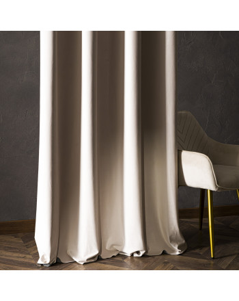 Zasłona do salonu premium welwet 80% zaciemnienia na przelotkach kremowy, wys. 230-250 cm