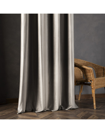 Zasłona do salonu premium welwet 80% zaciemnienia na przelotkach szarobeżowy, wys. 230-250 cm