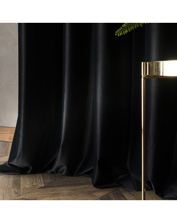 Zasłona do salonu premium welwet 80% zaciemnienia na taśmie czarny, wys. 230-250 cm