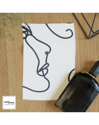 Próbka tkaniny Faline, czarne twarze