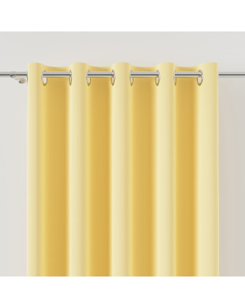 Zasłona z tkaniny wodoodpornej na przelotkach, kolor żółty, Wiosenny piknik - szyta na wymiar