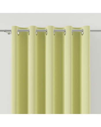 Zasłona z tkaniny wodoodpornej gładkiej na przelotkach,  kolor jasnozielony, Wiosenny piknik - szyta na wymiar