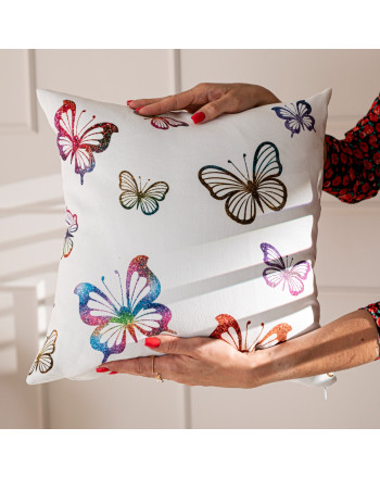 Poszewka welurowa do pokoju dziecka, Motylki rozmiar 40x40 cm