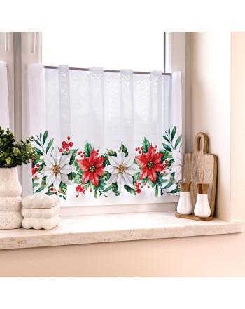 Zazdrostka żakardowa świąteczna z nadrukiem Gwiazdy Betlejemskiej i ostrokrzewu, wysokość 50 lub 70 cm