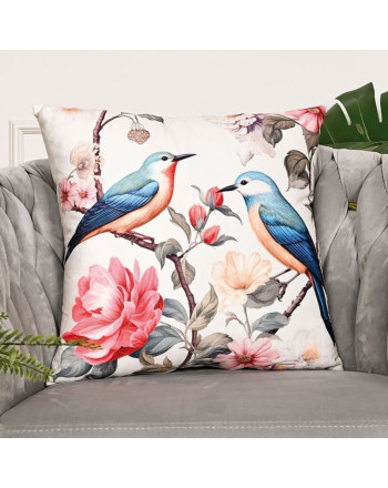 Poszewka dekoracyjna welwetowa z kolorowym nadrukiem, rozmiar 40x40 cm, Marika