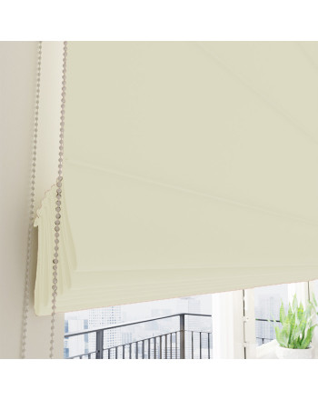 Roleta rzymska do kuchni lub salonu, kolor ecru kremowy - szyta na wymiar