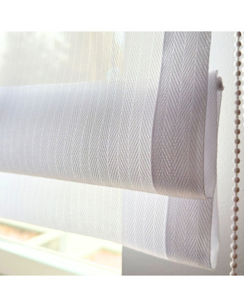 Roleta rzymska do kuchni na karnisz ze sznurkiem, kolor off white Jodełka - szyta na wymiar