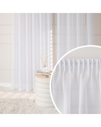 Firana gotowa na taśmie do salonu gładka biała dwa rozmiary Etamina