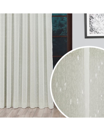 Firanka deszczyk na tunelu z obciążnikiem, kolor kremowy, wysokość do 310 cm- szyta na wymiar