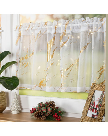 Zazdrostka do kuchni świąteczna nowoczesna etamina złoty nadruk Marmurek