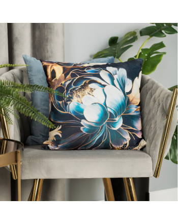 Dwustronna, dekoracyjna poszewka welwetowa Tina w rozmiarze 40x40 cm, kolor petrol