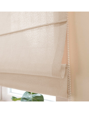 Nowoczesna roleta rzymska do kuchni ze wzorem Jodełka, kolor kremowy - szyta na wymiar