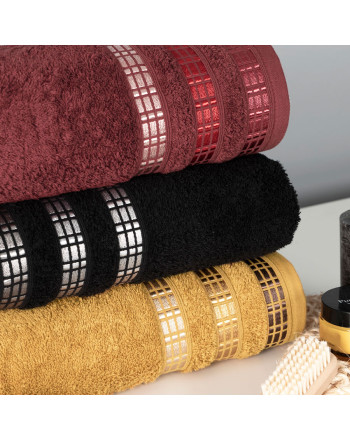 Bordowy ręcznik frotte Luxury