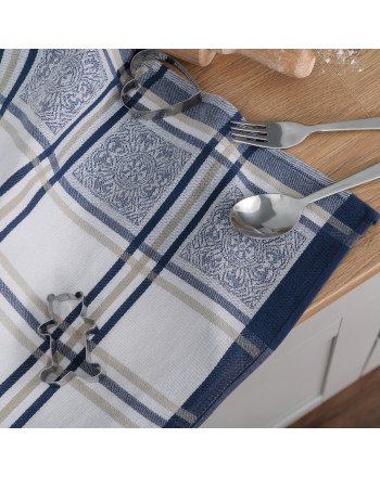 Ścierka kuchenna Majolica, rozmiar 50x70 cm, kolor granatowy