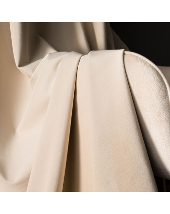 Ekskluzywny welwetowy materiał na zasłony kolor jasny kremowy wysokość 320 cm - sprzedawany na metry