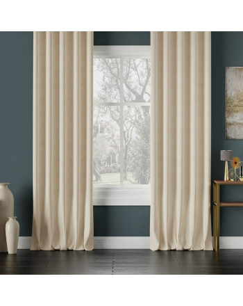 Zasłona do szyny sufitowej welurowa kolor ciemny krem wysokość do 290 cm Milas - szyta na wymiar