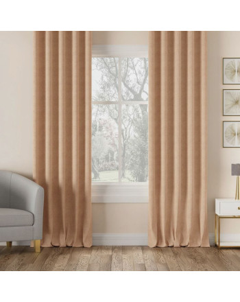 Nowoczesna zasłona do salonu welurowa Milas do szytny sufitowej, kolor kawowy - szyta na wymiar