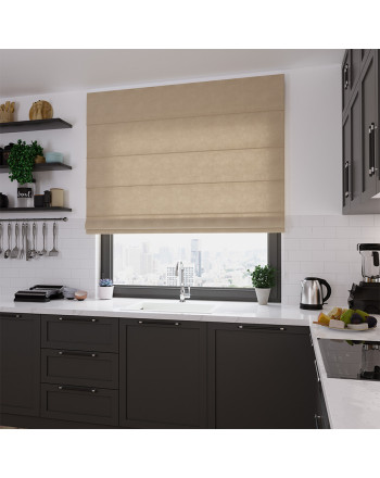 Nowoczesna roleta rzymska Milas kolor beżowy - szyta na wymiar