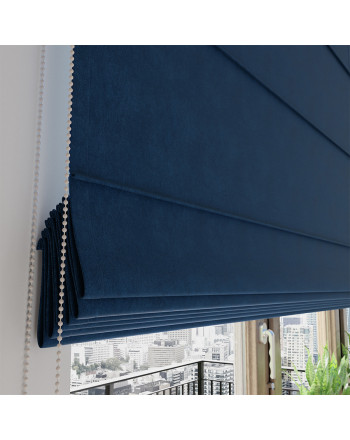 Nowoczesna roleta rzymska Milas kolor ciemny niebieski - szyta na wymiar